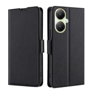 For vivo Y35+ 5G Ultra-thin Voltage Side Buckle Horizontal Flip Leather Phone Case(Black)