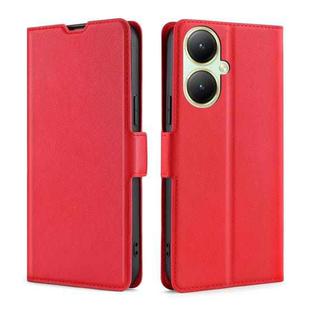 For vivo Y35+ 5G Ultra-thin Voltage Side Buckle Horizontal Flip Leather Phone Case(Red)