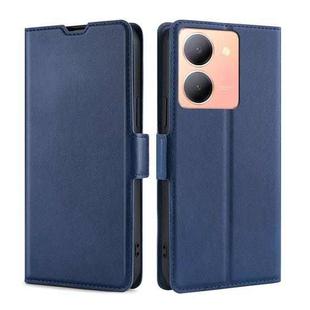 For vivo Y78 5G Ultra-thin Voltage Side Buckle Horizontal Flip Leather Phone Case(Blue)