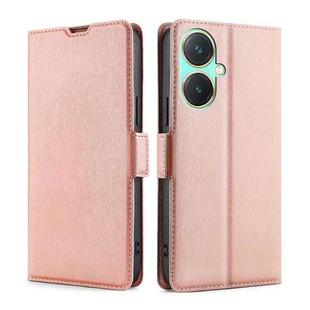 For vivo Y27 4G Ultra-thin Voltage Side Buckle Horizontal Flip Leather Phone Case(Rose Gold)