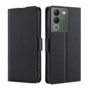 For vivo V29e 5G Ultra-thin Voltage Side Buckle Horizontal Flip Leather Phone Case(Black)