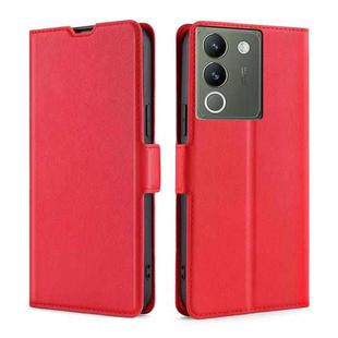 For vivo V29e 5G Ultra-thin Voltage Side Buckle Horizontal Flip Leather Phone Case(Red)