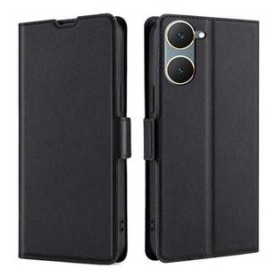 For vivo Y03 4G Ultra-thin Voltage Side Buckle Horizontal Flip Leather Phone Case(Black)