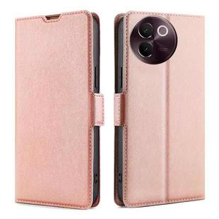 For vivo V30e 5G Global Ultra-thin Voltage Side Buckle Horizontal Flip Leather Phone Case(Rose Gold)