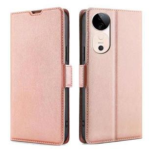 For vivo S19 Ultra-thin Voltage Side Buckle Horizontal Flip Leather Phone Case(Rose Gold)