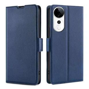 For vivo S19 Pro Ultra-thin Voltage Side Buckle Horizontal Flip Leather Phone Case(Blue)