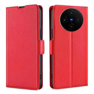 For vivo X100s Ultra-thin Voltage Side Buckle Horizontal Flip Leather Phone Case(Red)