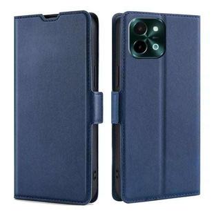 For vivo Y28 4G Ultra-thin Voltage Side Buckle Horizontal Flip Leather Phone Case(Blue)