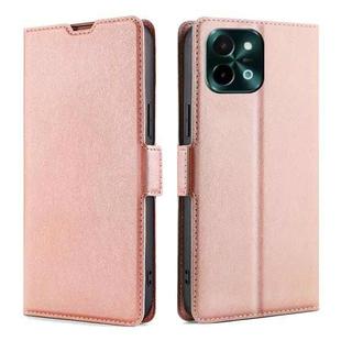 For vivo Y28 4G Ultra-thin Voltage Side Buckle Horizontal Flip Leather Phone Case(Rose Gold)