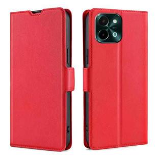 For vivo Y28 4G Ultra-thin Voltage Side Buckle Horizontal Flip Leather Phone Case(Red)