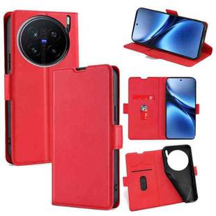 For vivo X200 Pro 5G Ultra-thin Voltage Side Buckle Horizontal Flip Leather Phone Case(Red)