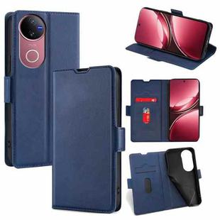 For vivo V50 5G Ultra-thin Voltage Side Buckle Horizontal Flip Leather Phone Case(Blue)