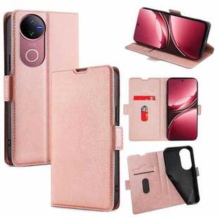 For vivo V50 5G Ultra-thin Voltage Side Buckle Horizontal Flip Leather Phone Case(Rose Gold)