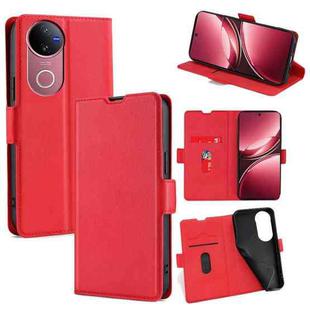 For vivo V50 5G Ultra-thin Voltage Side Buckle Horizontal Flip Leather Phone Case(Red)