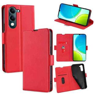For vivo Y29s 5G / Y04 4G Ultra-thin Voltage Side Buckle Horizontal Flip Leather Phone Case(Red)