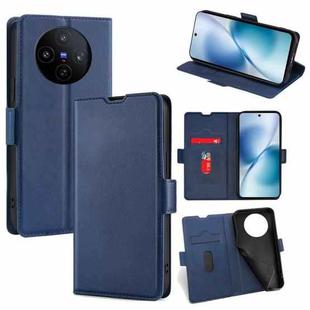 For vivo X200s 5G Ultra-thin Voltage Side Buckle Horizontal Flip Leather Phone Case(Blue)