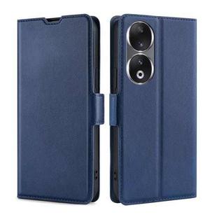 For Honor 90 5G Ultra-thin Voltage Side Buckle Horizontal Flip Leather Phone Case(Blue)