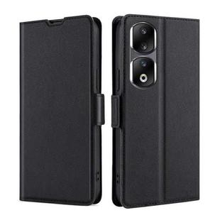 For Honor 90 Pro 5G Ultra-thin Voltage Side Buckle Horizontal Flip Leather Phone Case(Black)