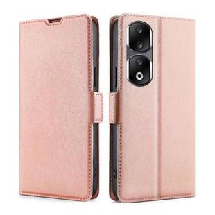 For Honor 90 Pro 5G Ultra-thin Voltage Side Buckle Horizontal Flip Leather Phone Case(Rose Gold)