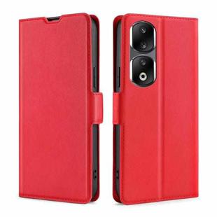 For Honor 90 Pro 5G Ultra-thin Voltage Side Buckle Horizontal Flip Leather Phone Case(Red)