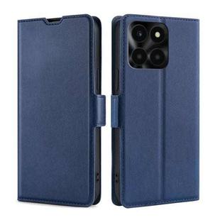 For Honor X6a 4G Ultra-thin Voltage Side Buckle Horizontal Flip Leather Phone Case(Blue)