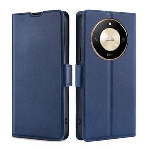 For Honor X50 5G Ultra-thin Voltage Side Buckle Horizontal Flip Leather Phone Case(Blue)