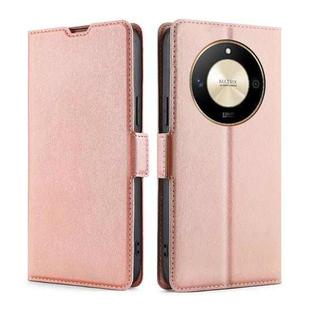 For Honor X50 5G Ultra-thin Voltage Side Buckle Horizontal Flip Leather Phone Case(Rose Gold)