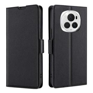 For Honor Magic6 Pro Ultra-thin Voltage Side Buckle Horizontal Flip Leather Phone Case(Black)