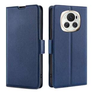 For Honor Magic6 Ultra-thin Voltage Side Buckle Horizontal Flip Leather Phone Case(Blue)