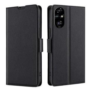 For Honor 200 Pro 5G Ultra-thin Voltage Side Buckle Horizontal Flip Leather Phone Case(Black)