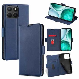 For Honor X8c 4G Ultra-thin Voltage Side Buckle Horizontal Flip Leather Phone Case(Blue)