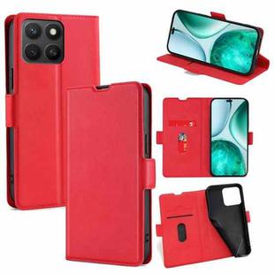 For Honor X8c 4G Ultra-thin Voltage Side Buckle Horizontal Flip Leather Phone Case(Red)