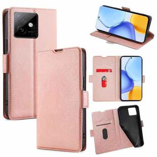 For Honor X60 GT 5G Ultra-thin Voltage Side Buckle Horizontal Flip Leather Phone Case(Rose Gold)