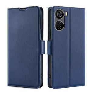 For ZTE Axon 40 Lite Ultra-thin Voltage Side Buckle Horizontal Flip Leather Phone Case(Blue)