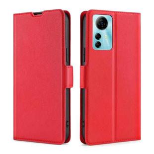 For ZTE Blabe V41 Smart 4G Ultra-thin Voltage Side Buckle Horizontal Flip Leather Phone Case(Red)