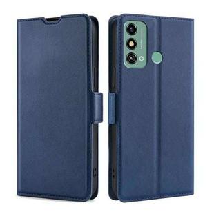 For ZTE Blade A53 4G Ultra-thin Voltage Side Buckle Horizontal Flip Leather Phone Case(Blue)