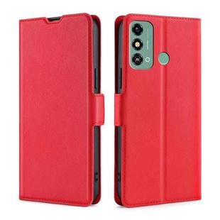 For ZTE Blade A53 4G Ultra-thin Voltage Side Buckle Horizontal Flip Leather Phone Case(Red)