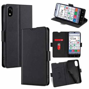 For ZTE Kantan Sumaho 4 A402ZT Ultra-thin Voltage Side Buckle Horizontal Flip Leather Phone Case(Black)
