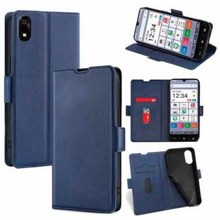 For ZTE Kantan Sumaho 4 A402ZT Ultra-thin Voltage Side Buckle Horizontal Flip Leather Phone Case(Blue)