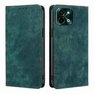 For vivo Y28 4G RFID Anti-theft Brush Magnetic Leather Phone Case(Green)