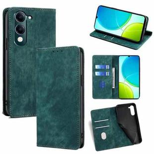 For vivo Y29s 5G / Y04 4G RFID Anti-theft Brush Magnetic Leather Phone Case(Green)