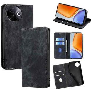 For vivo Y39 5G Global RFID Anti-theft Brush Magnetic Leather Phone Case(Black)
