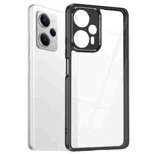 For Xiaomi Redmi Note 12 Pro+ 5G Frosted TPU + Transparent PC Phone Case(Black)
