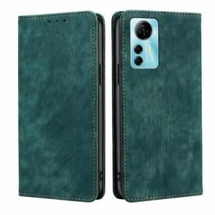 For ZTE Blabe V41 Smart 4G RFID Anti-theft Brush Magnetic Leather Phone Case(Green)