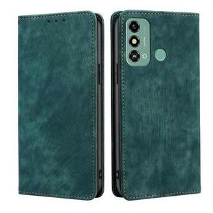 For ZTE Blade A53 4G RFID Anti-theft Brush Magnetic Leather Phone Case(Green)