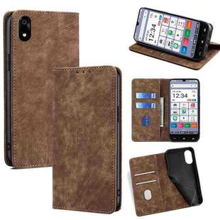 For ZTE Kantan Sumaho 4 A402ZT RFID Anti-theft Brush Magnetic Leather Phone Case(Brown)