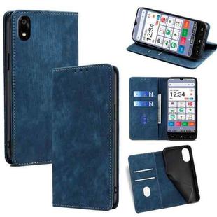 For ZTE Kantan Sumaho 4 A402ZT RFID Anti-theft Brush Magnetic Leather Phone Case(Blue)