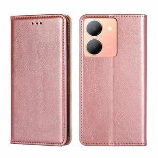 For vivo Y78 5G Gloss Oil Solid Color Magnetic Leather Phone Case(Rose Gold)