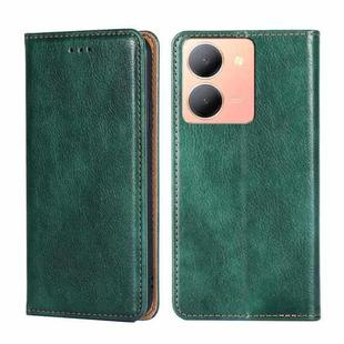 For vivo Y78 5G Gloss Oil Solid Color Magnetic Leather Phone Case(Green)