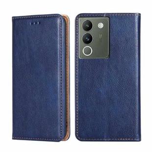 For vivo V29e 5G Gloss Oil Solid Color Magnetic Leather Phone Case(Blue)